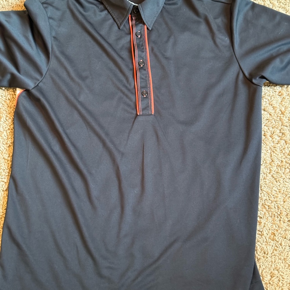 J Lindeberg Men's Black Polo Shirt with Pink Accents Size XL - Picture 2 of 9